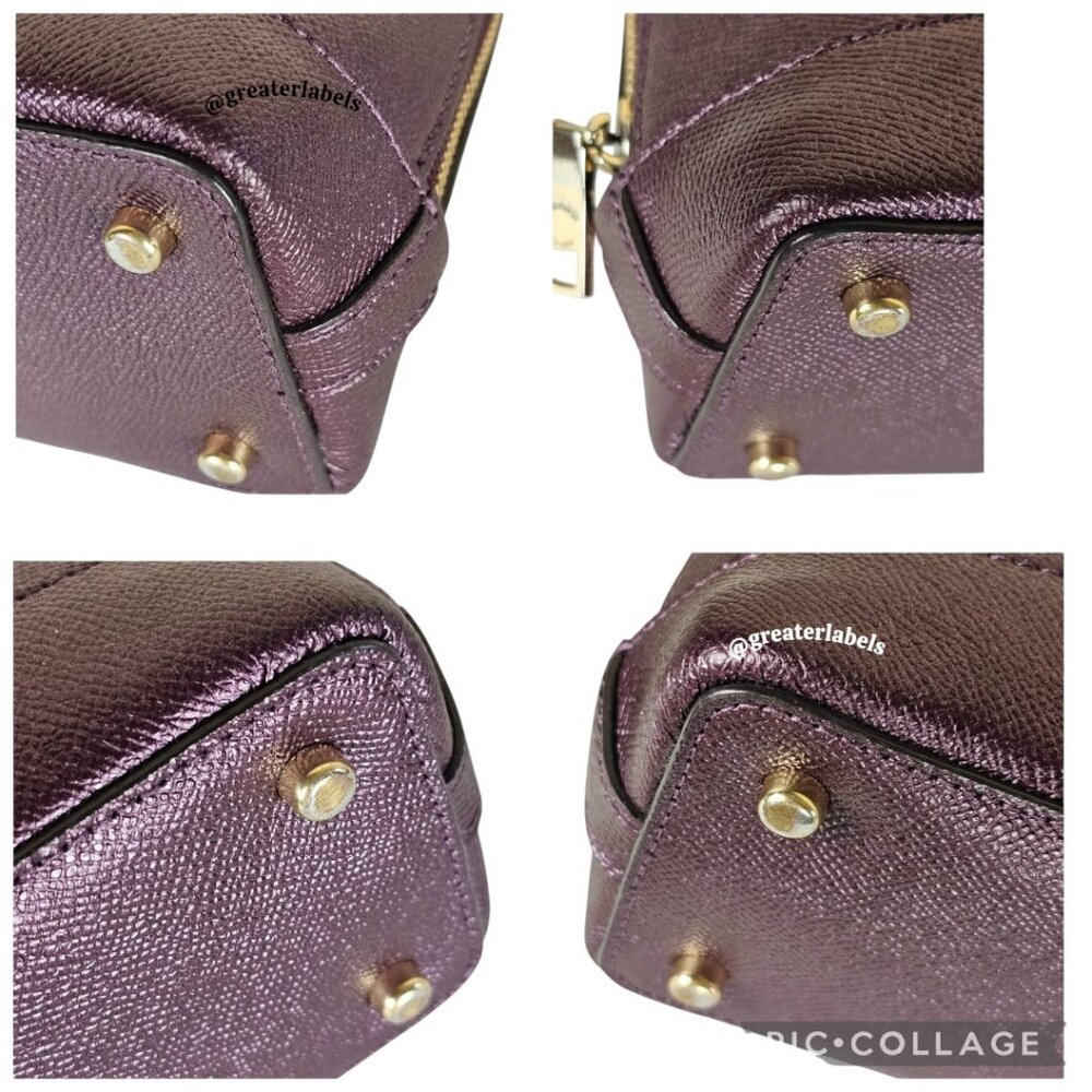 Coach F29170 Mini Sierra Satchel Metallic Purple Leather - Picture 6 of 11